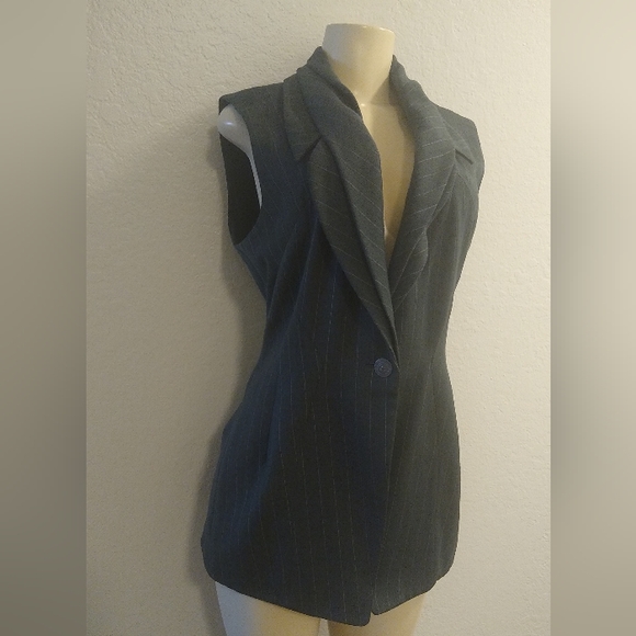 Byron Lars Deep Grayish Olive Green Long Vest 12 - Picture 8 of 16